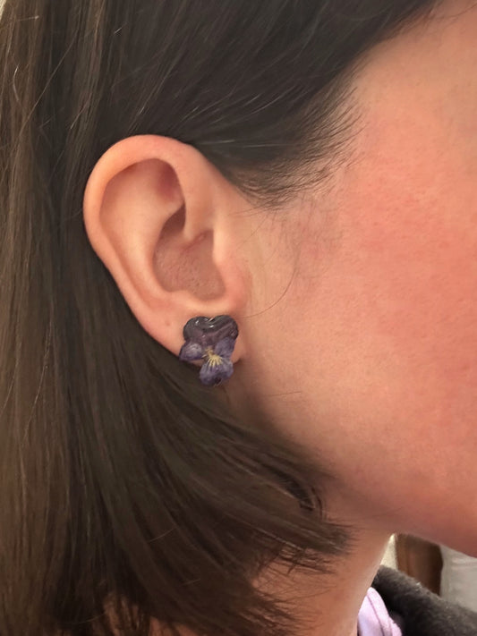 Pansy Resin Earrings